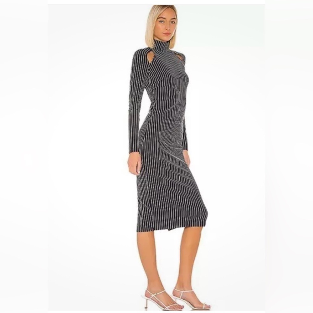 LPA Black and White Asymmetrical Sheath Dress. Size XS. NWT’S